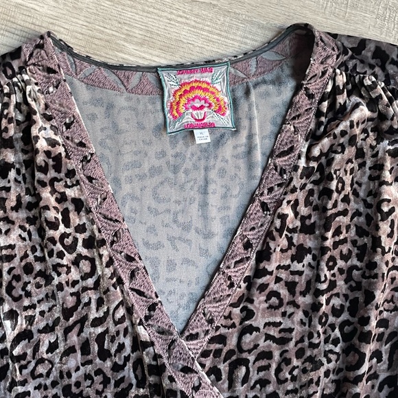 Johnny Was Leopard Velvet Midi Dress XL - Picture 10 of 15